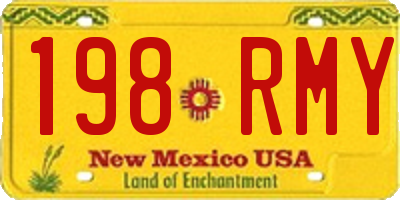 NM license plate 198RMY