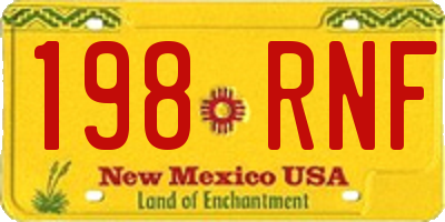 NM license plate 198RNF
