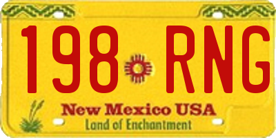 NM license plate 198RNG