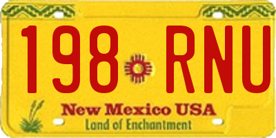 NM license plate 198RNU