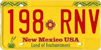NM license plate 198RNV
