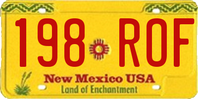 NM license plate 198ROF
