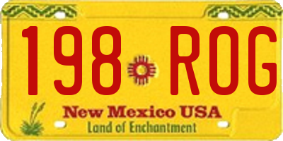 NM license plate 198ROG