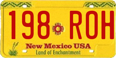 NM license plate 198ROH