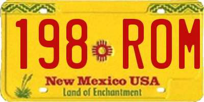 NM license plate 198ROM