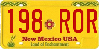 NM license plate 198ROR