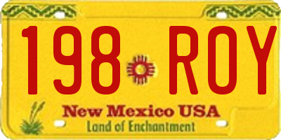 NM license plate 198ROY