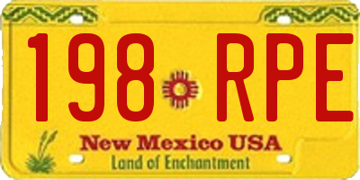 NM license plate 198RPE