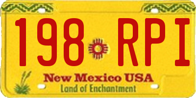 NM license plate 198RPI