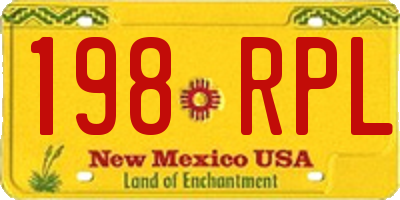 NM license plate 198RPL