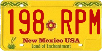 NM license plate 198RPM