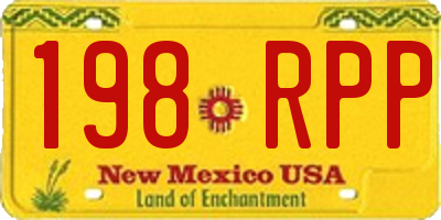 NM license plate 198RPP