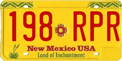 NM license plate 198RPR