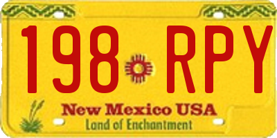 NM license plate 198RPY
