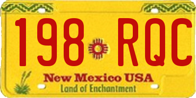 NM license plate 198RQC