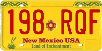 NM license plate 198RQF