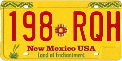 NM license plate 198RQH