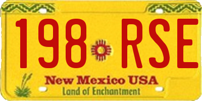 NM license plate 198RSE