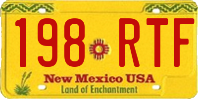 NM license plate 198RTF