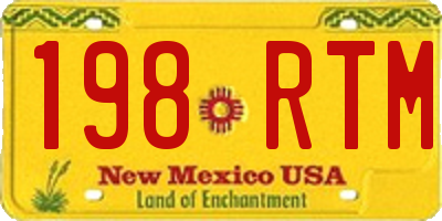 NM license plate 198RTM