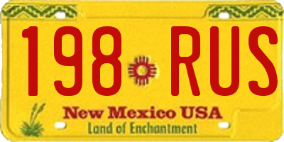 NM license plate 198RUS