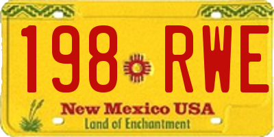 NM license plate 198RWE