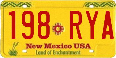 NM license plate 198RYA