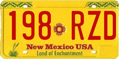 NM license plate 198RZD
