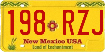 NM license plate 198RZJ