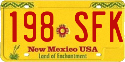 NM license plate 198SFK