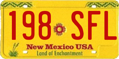 NM license plate 198SFL