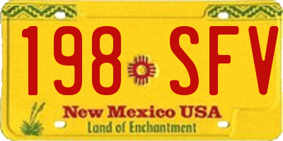 NM license plate 198SFV