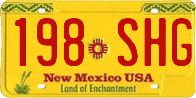 NM license plate 198SHG
