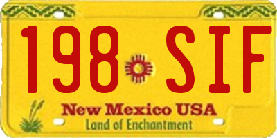 NM license plate 198SIF