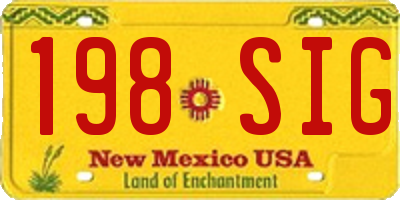 NM license plate 198SIG