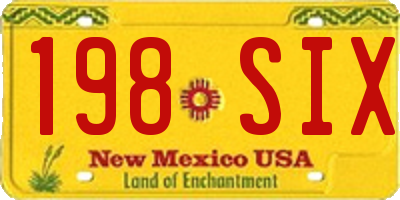 NM license plate 198SIX