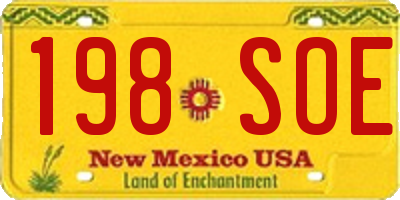 NM license plate 198SOE