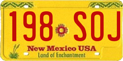 NM license plate 198SOJ