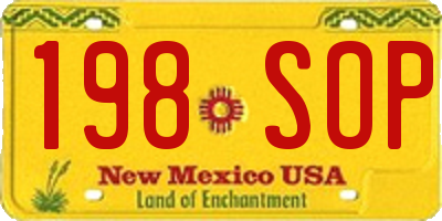 NM license plate 198SOP