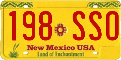 NM license plate 198SSO