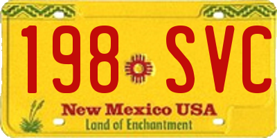 NM license plate 198SVC
