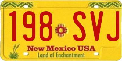 NM license plate 198SVJ