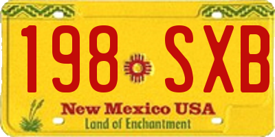 NM license plate 198SXB
