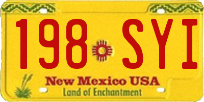 NM license plate 198SYI