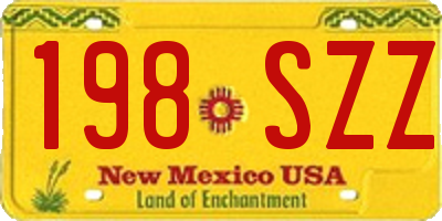 NM license plate 198SZZ