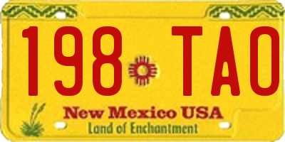 NM license plate 198TAO