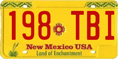 NM license plate 198TBI