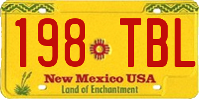 NM license plate 198TBL