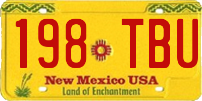 NM license plate 198TBU