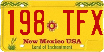 NM license plate 198TFX